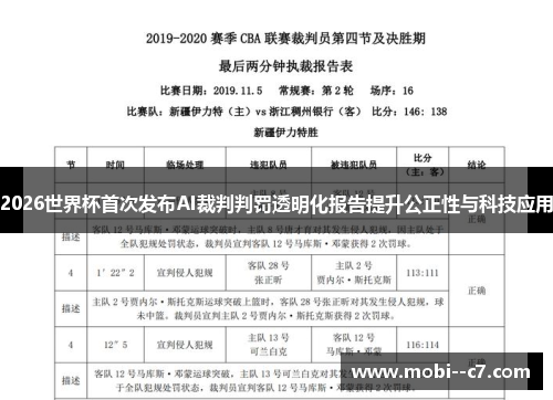 2026世界杯首次发布AI裁判判罚透明化报告提升公正性与科技应用
